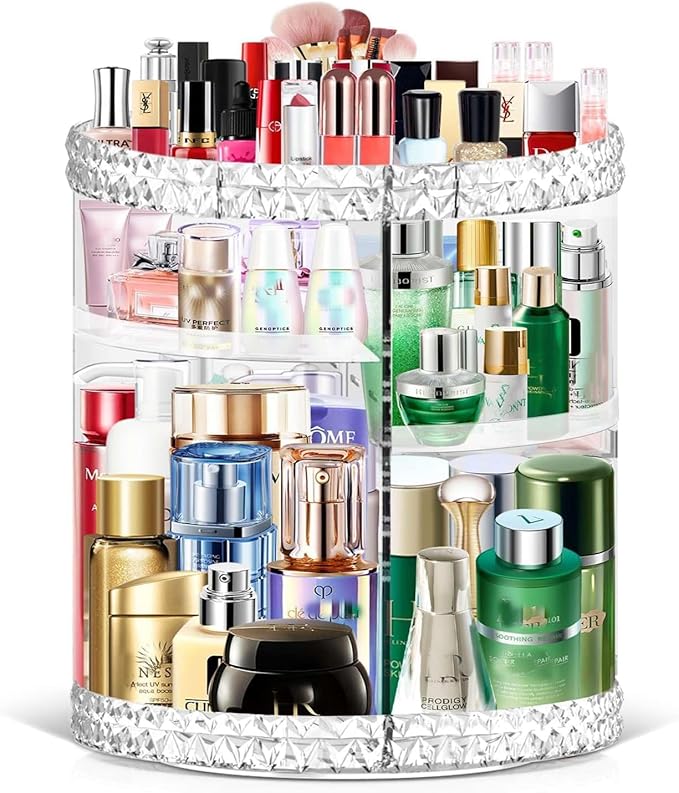TiKenSo 360 Rotating Makeup Organizer, Cosmetics Organizer Makeup Spinning by TiKenSo