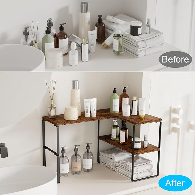 Kitchen Counter Organizer, Countertop Shelf, Adjustable, Stackable | Kitchen - Image 5