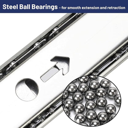 14" Keyboard Slide Heavy Duty Ball Bearing Slides Computer Tray Under Desk - Image 4