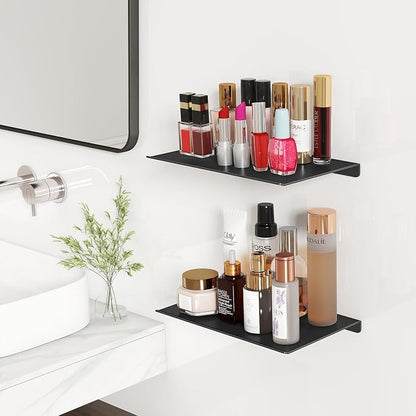 MKO 8" Small Floating Shelves for Wall, Metal Wall Mounted Shelf for Bathroom - Image 9