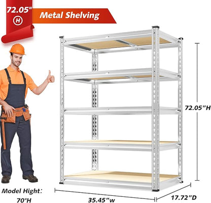 REIBII 72.05" H Storage Shelves 2300LBS Garage Shelving Heavy Duty Metal - Image 3