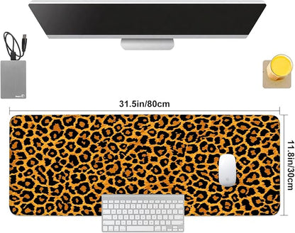 Leopard Print Mouse Pad – Large Extended Desk Mat 31.5 x 11.8 in– Bold Cheetah - Image 8
