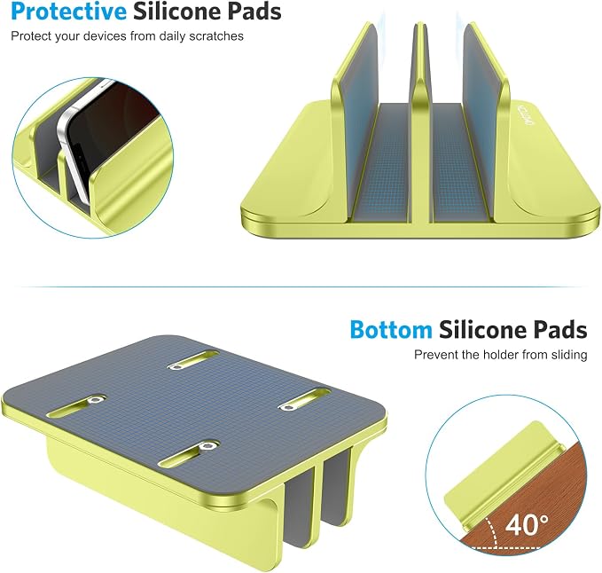 OMOTON Vertical Laptop Stand, Desktop Aluminum Mac Book Stand - Image 6