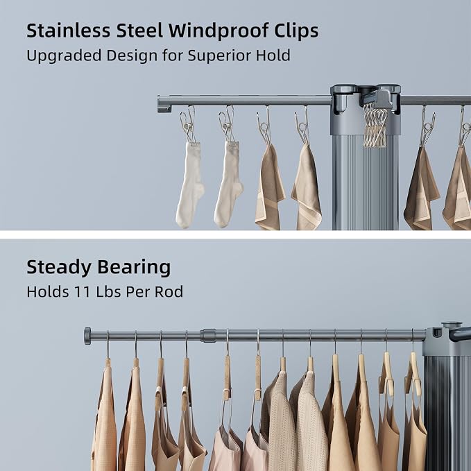 BIREN Clothes Drying Rack Foldable Extending Laundry Rack - Image 4