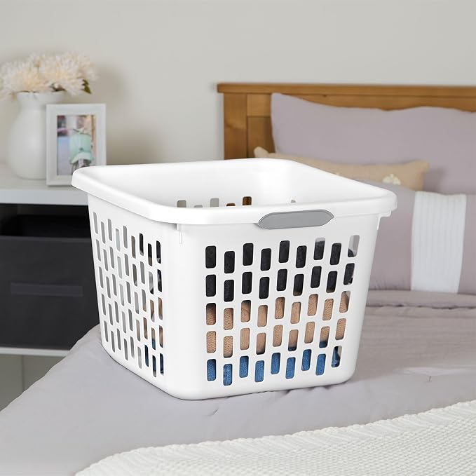 Sterilite Laundry Basket, Plastic Clothes Hamper, Large Square Bin - Image 5
