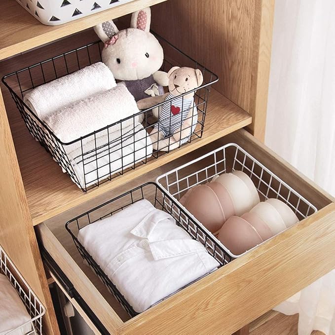 Metal Wire Storage Basket with Handles - Image 7