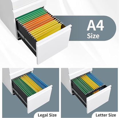 3 Drawer File Cabinet with Lock, File Cabinets - Image 5
