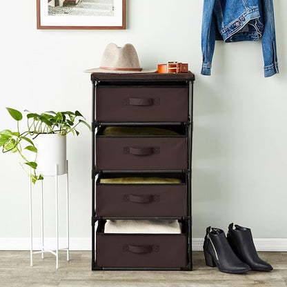 Juvale 4-Tier Fabric Drawer Organizer, Narrow Storage Tower - Image 5
