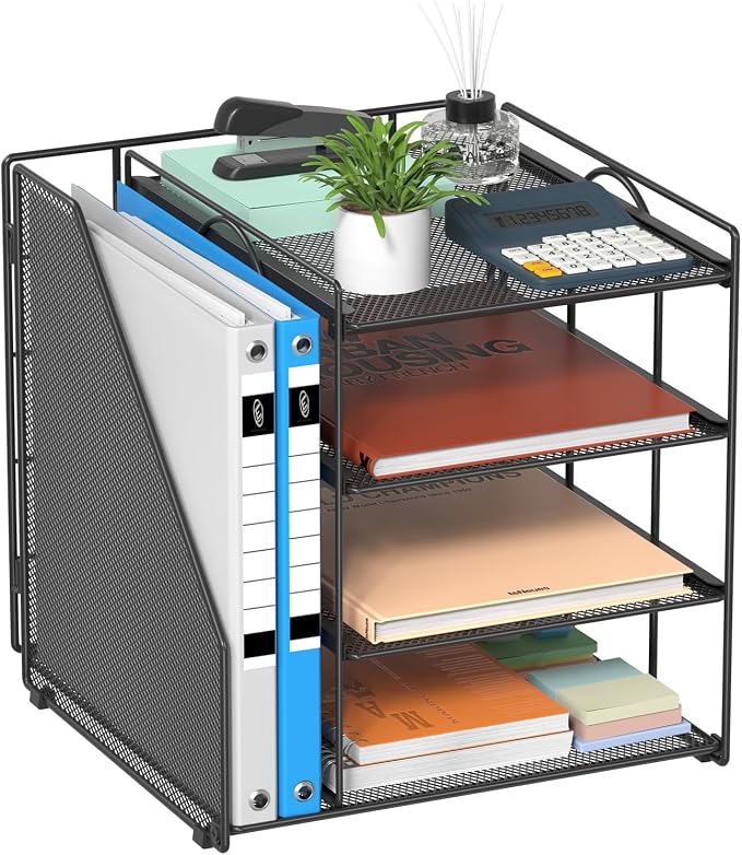 Desk Organizer, 4-Tier Metal Paper Organizer by HOME