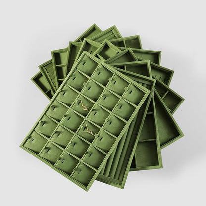 Velvet Necklace Display Tray, Stackable 24 Grid Insert Pendant Necklaces - Image 8