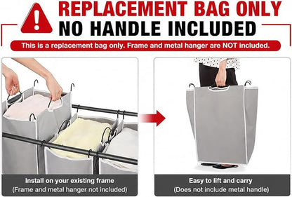 STORAGE MANIAC 2 Pack Laundry Sorter Replacement Bags, Oxford Fabric, Fits - Image 3