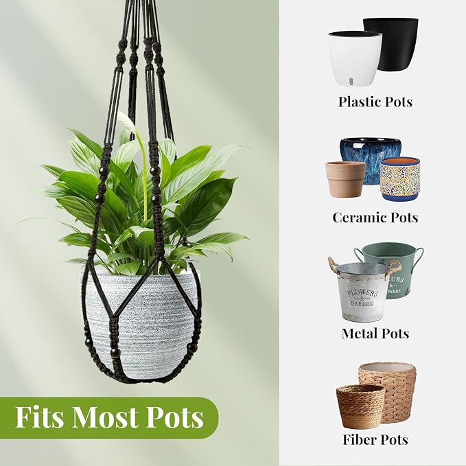 LEWESU Macrame Plant Hanger Indoor Set of 2 - Image 7
