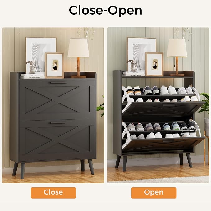Homleke Farmhouse Shoe Storage Cabinet - Image 6
