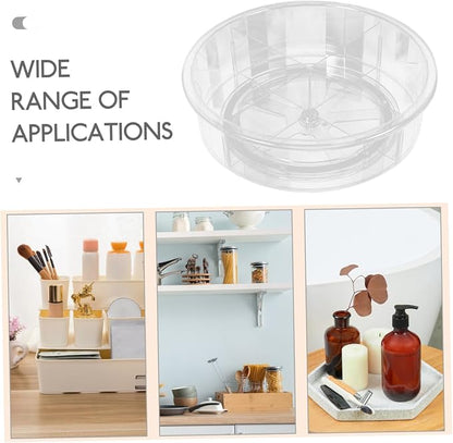 Rotating Spice Rack and Makeup Organizer Transparent Storage Tray - Image 5