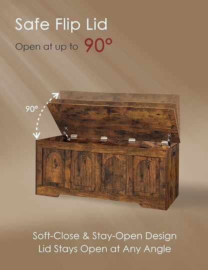 DINZI LVJ Storage Chest, 47.2" Wooden Toy Box - Image 4