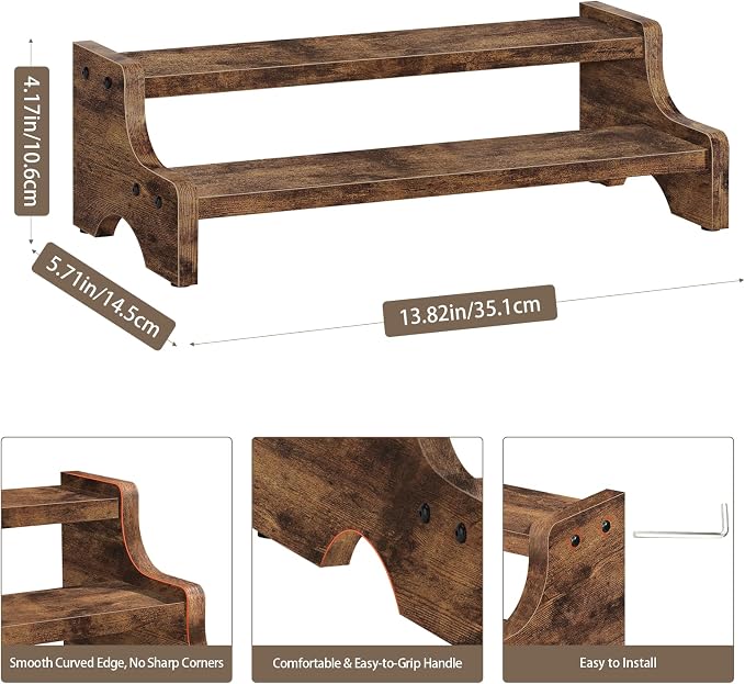 Wood Display Stand, 2 Tier Perfume Organizer Display Riser Cupcake Stand - Image 4