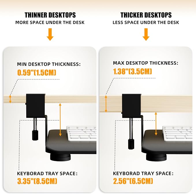 ERGOMAKER Keyboard Tray Under Desk, Pull Out Keyboard Tray - Image 4