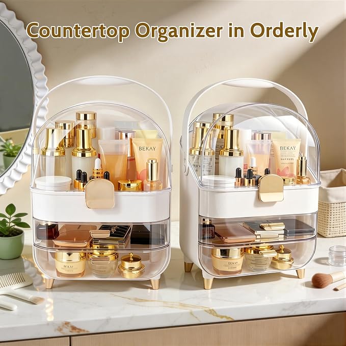 Makeup Organizer with Drawers-Cosmetic Display Case - Image 7