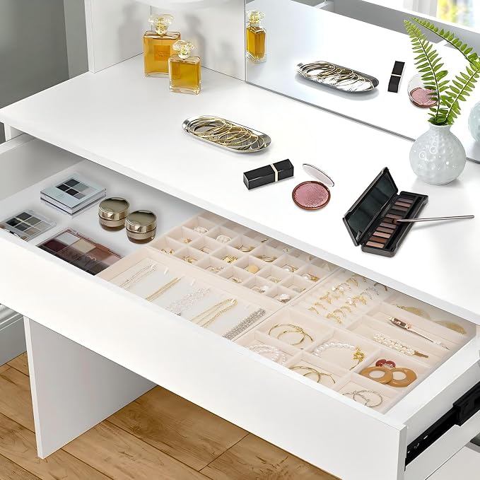 Cirhy Velvet Jewelry Drawer Organizer Trays – Stackable Jewelry Trays - Image 3