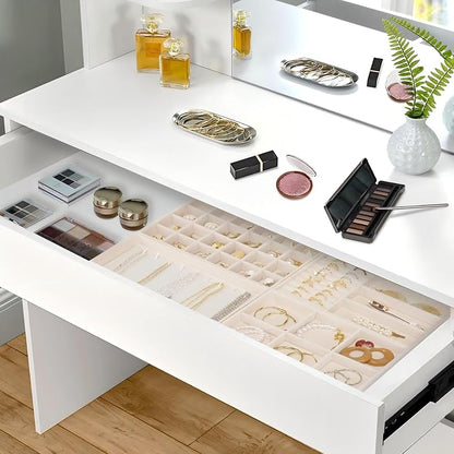 Cirhy Velvet Jewelry Drawer Organizer Trays – Stackable Jewelry Trays - Image 3