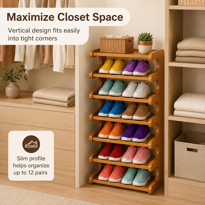 7-Tier Vertical Shoe Rack Tower - Image 6