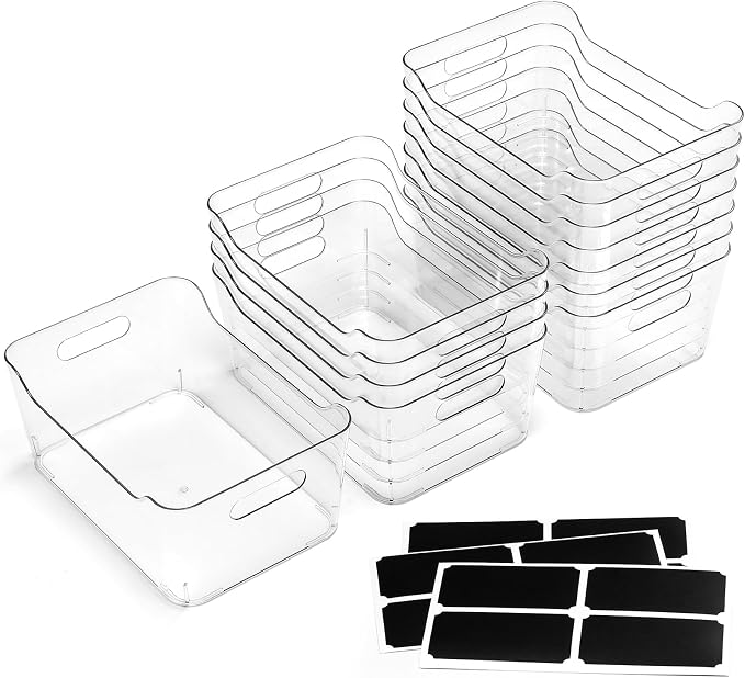 12 PACK Multi-Use Clear Plastic Storage Bins - Image 2