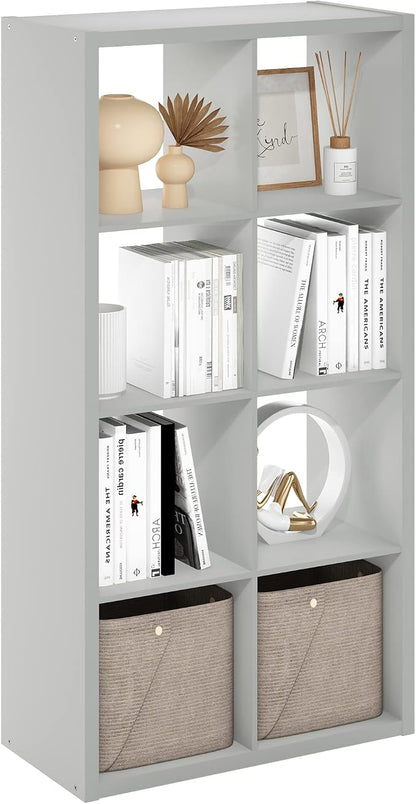 Furinno Cubicle Open Back Decorative Cube Storage Organizer, Light Grey | 14.6" by Furinno-FitsYourSpaceFitsYourBudget
