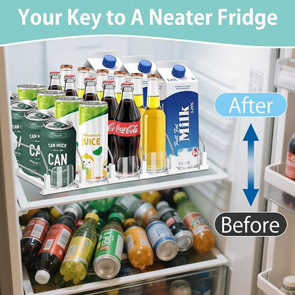 Drink Organizer for Fridge, 5 Row Automatic Pusher Glide, Adjustable Width Soda - Image 8