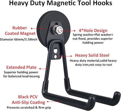ULIBERMAGNET Magnetic Hooks, Heavy Duty Extra Large Hooks, Power Tool Organizer - Image 3