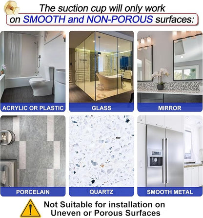 Bntuk Suction Cup Hooks for Shower, Removable Towel Hooks for Bathroom Window - Image 5