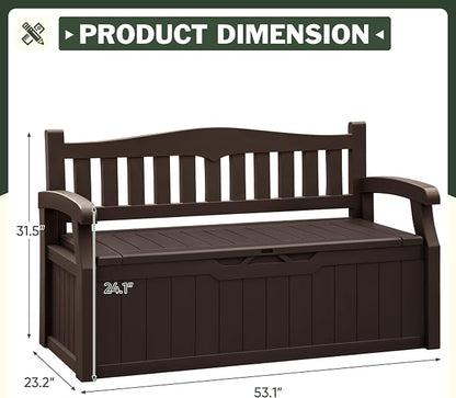 Flamaker 80 Gallon Storage Bench Outdoor Indoor, Durable All-Weather Seating - Image 3