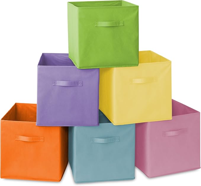 Casafield Set of 6 Collapsible Fabric Cube Storage Bins, Cubby Organizers & More by Casafield
