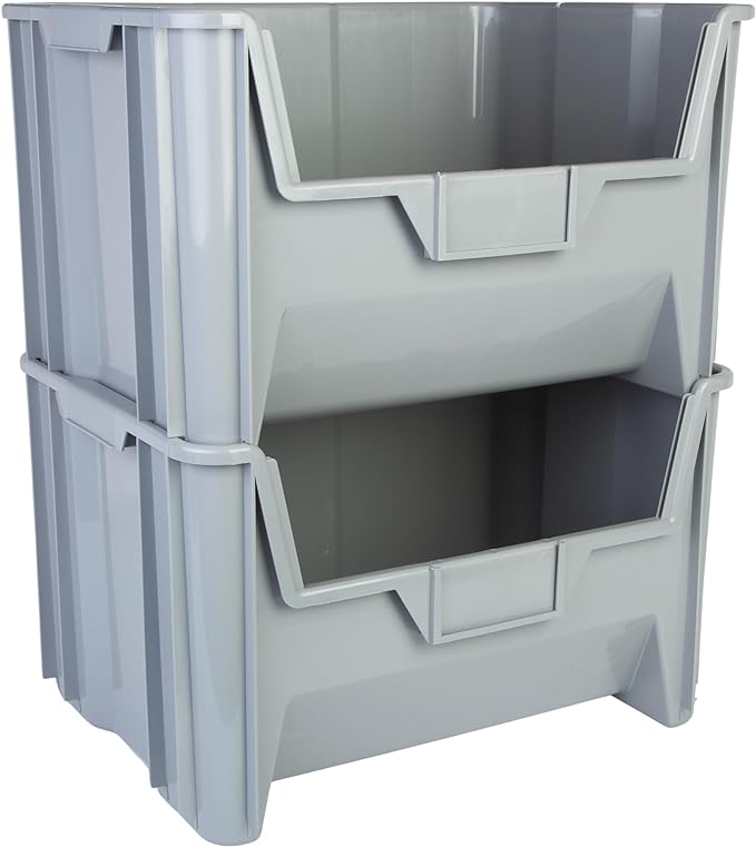Hudson Exchange 20" x 15" x 12.5" Plastic Giant Stackable Hopper Bin Container - Image 3