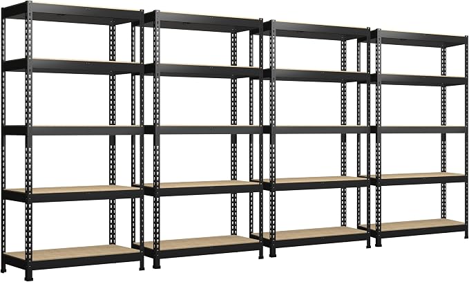 PrimeZone Storage Shelves 4 Packs 5 Tier Adjustable Garage Storage Shelving by PrimeZone