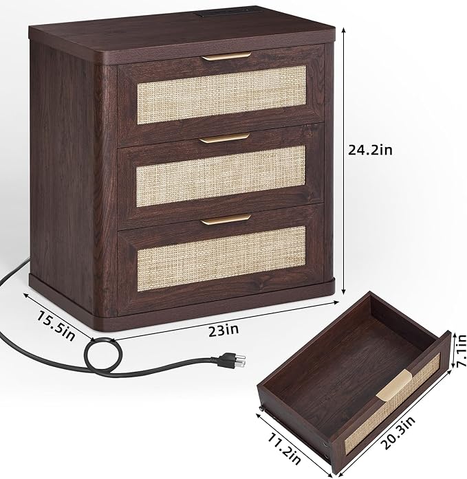LEYAOYAO Rattan Night Stand - Image 2
