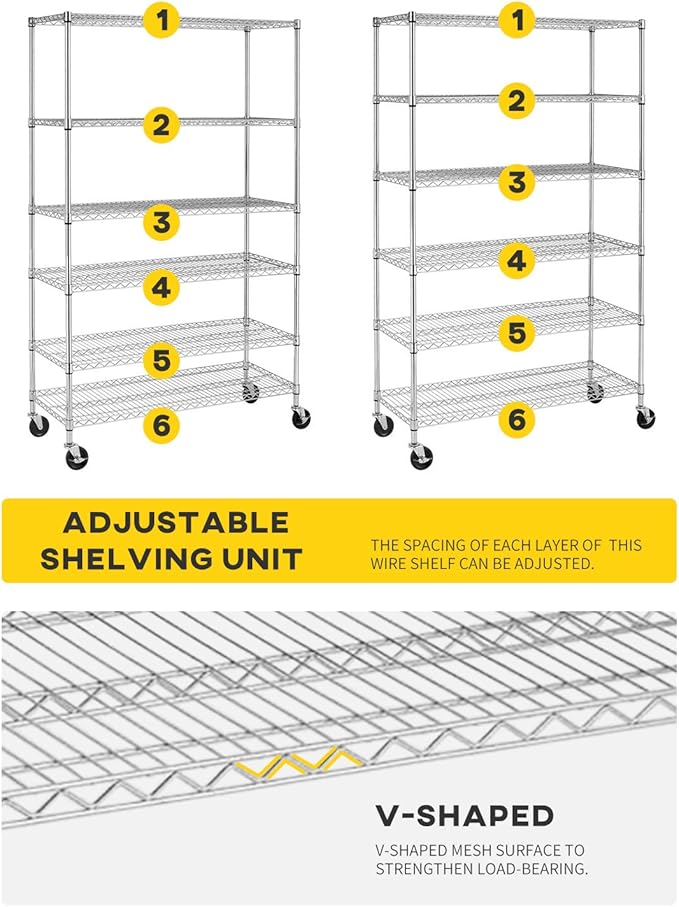 BestOffice | 6-Tier Wire Shelf - Image 6