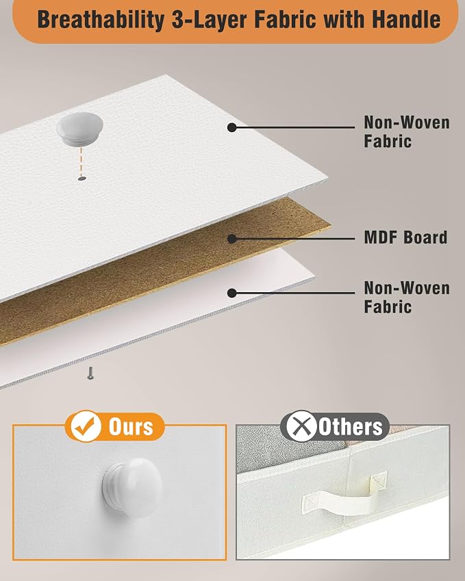 Narrow Dresser for Bedroom, Fabric Tall Dresser & Chests of Drawers - Image 7