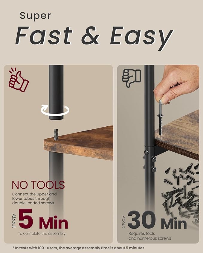 VASAGLE Superfast Toolless Assembly, 4-Tier Shelf - Image 4