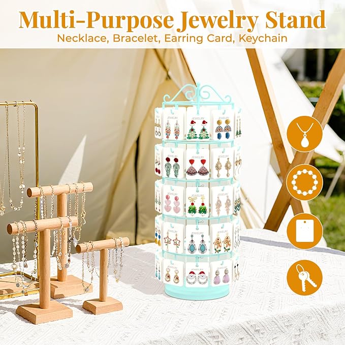 EsLuker.ly Earring Holder Organizer Rotating Display Tree Stand, Adjustable - Image 6