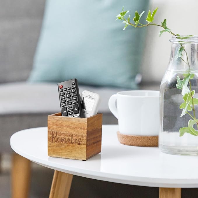 DRASTAR Remote Control Holder, Wood TV Remote Holder, Remote Storage Caddy - Image 2