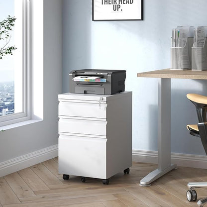 3 Drawer File Cabinet with Lock, File Cabinets - Image 7