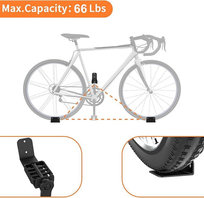 WALMANN 2 Pack Bike Pedal Hanger Wall Mount, Heavy Duty Horizontal Bike Rack - Image 5
