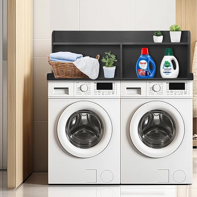 Royxen 2-Tier Washer Dryer Countertop, 19.5"H Wood Washer and Dryer Topper - Image 2