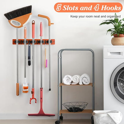Brown Broom Holder Wall Mount - Image 3