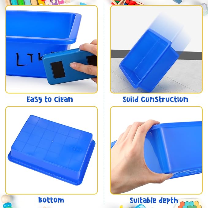Hoteam 10 Pcs Flat Storage Organizer Tray Bin Paper Tray - Image 2