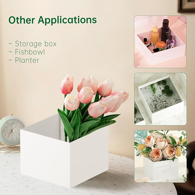 White Acrylic Food Display Risers Boxes Party Wedding Dessert Table Buffet - Image 3