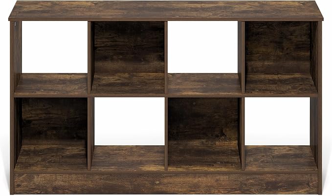 Furinno Jensen Book Shelf, 8-Cube Farmhouse Bookshelf, Display Bookcase - Image 7
