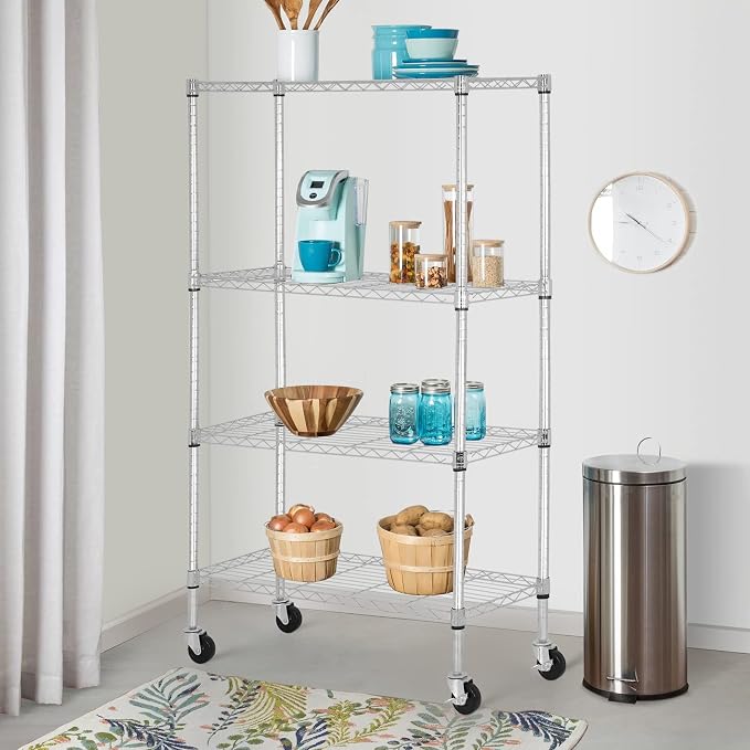 FDW 4-Tier Wire Shelving Storage Shelves Adjustable NSF Wire Shelf Heavy Duty - Image 2