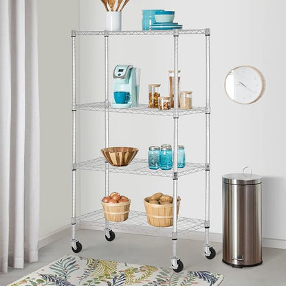 FDW 4-Tier Wire Shelving Storage Shelves Adjustable NSF Wire Shelf Heavy Duty - Image 2