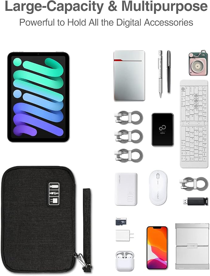 Luxtude Electronics Organizer, Portable Cable Organizer Bag - Image 5